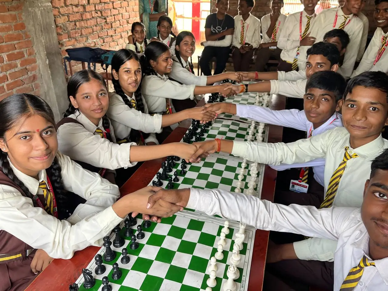 Chess coaching session in school